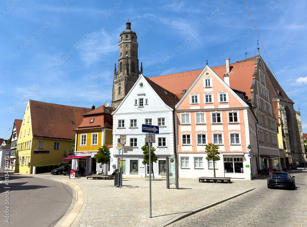 Obraz premium houses in the old town nördlingen, bavaria germany