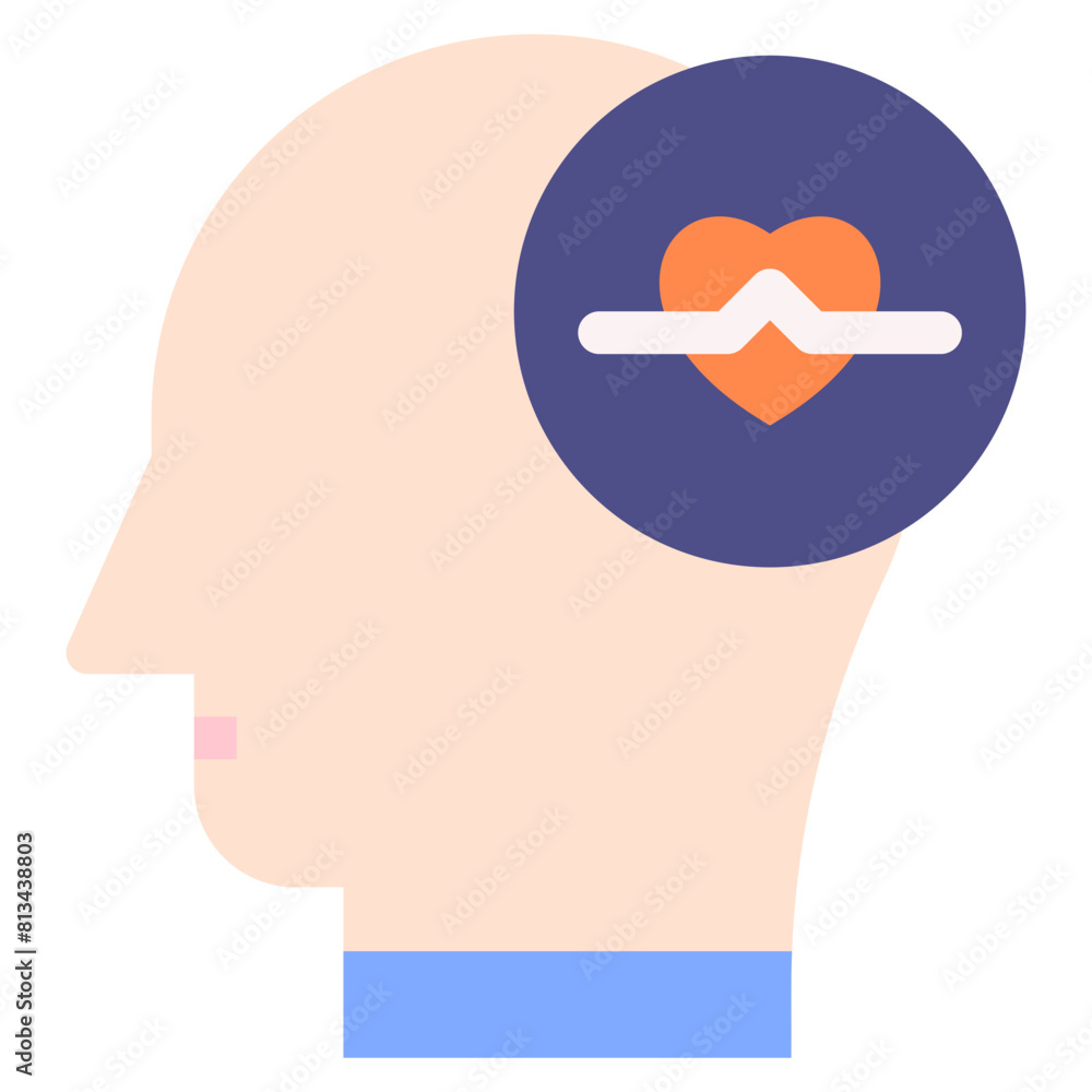 Vector Icon in love, mind, thought, user, human brain Vector Icon in love, mind, thought, user, human brain