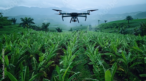 AI-powered drones autonomously navigate through the fields to assess crop health and spray pesticides only where needed, reducing chemical usage by up to 90%. photo