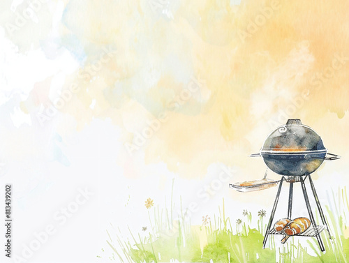 BBQ summer cookout with space for text