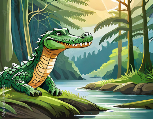 vector wildlife crocodile