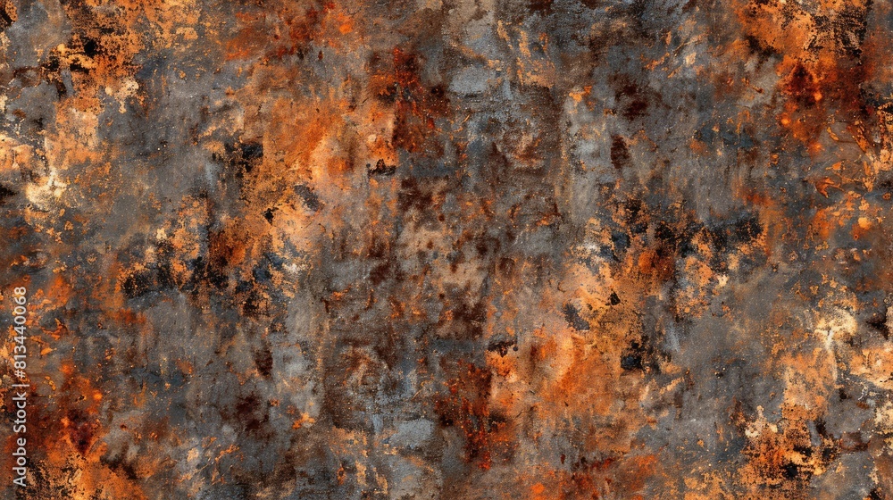 Complex rusted metal texture with orange and gray tones
Complex rusted metal texture with orange and gray tones