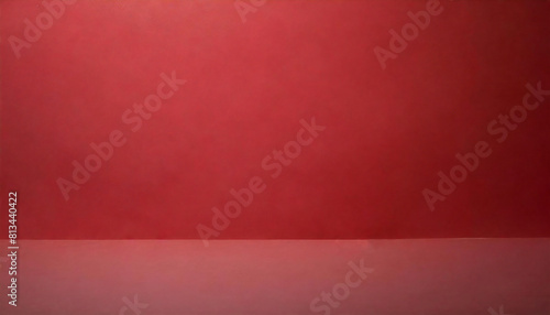 Pastel red room. A deep red space. Plain material. layout.