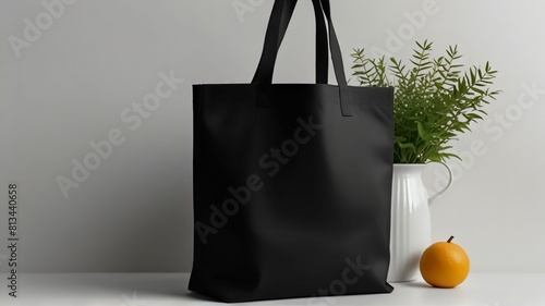 The tote can be made from a fabric or eco linen and mocked up 3d. The totebag can be isolated on a white background, and a cotton shopping bag can be made from a black cotton material for use in photo