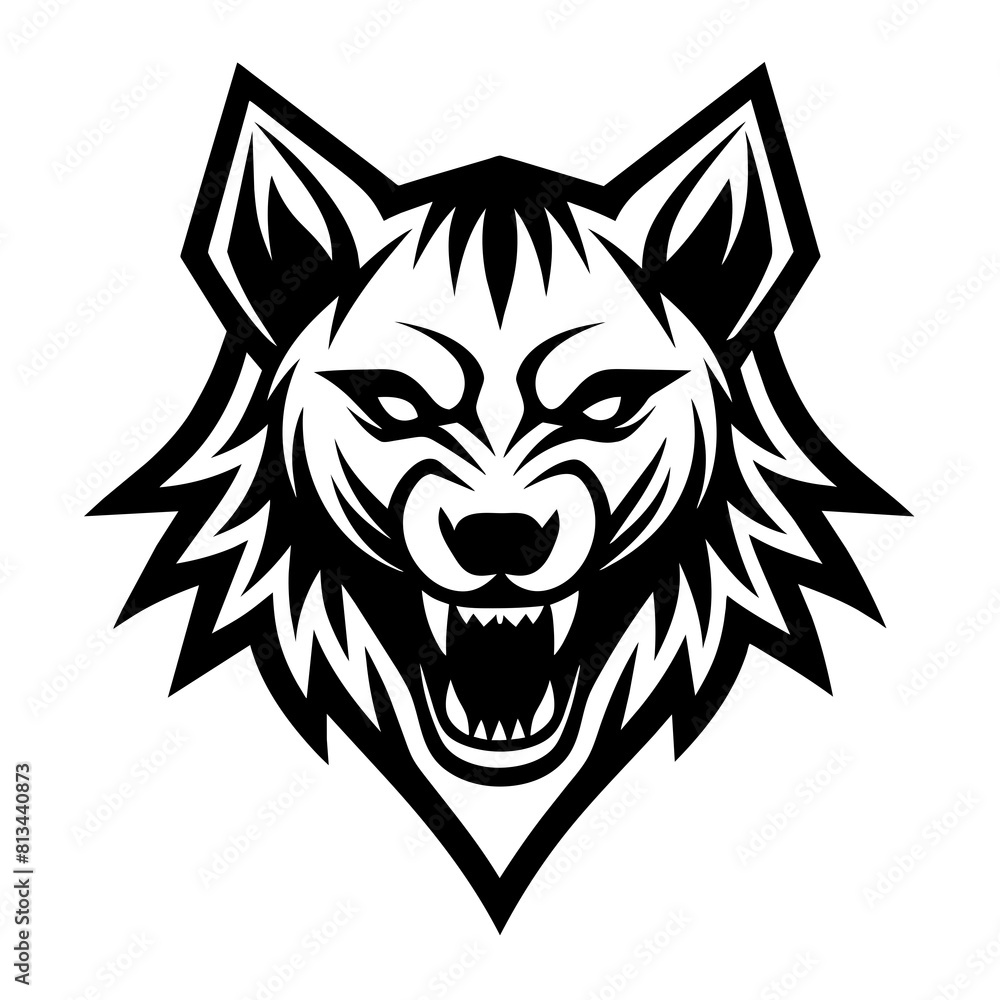 Fototapeta premium Wolf head vector illustration. This is an editable file. 