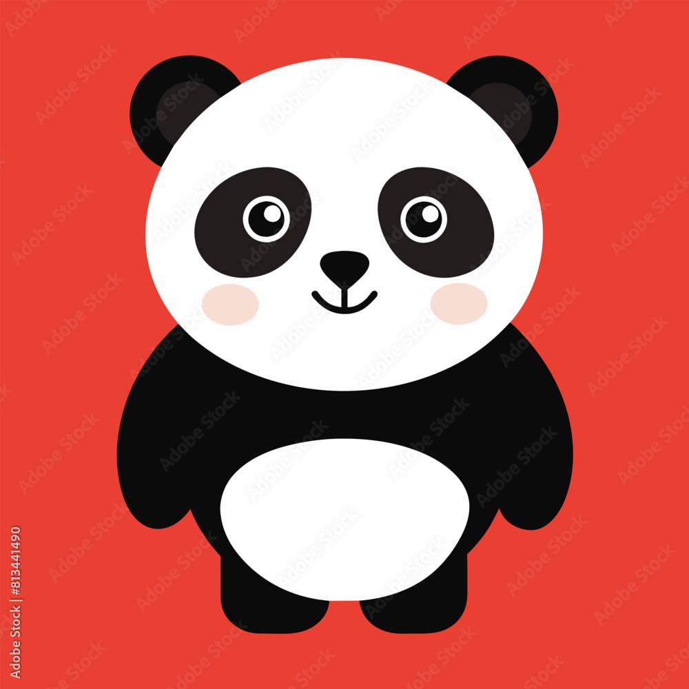 Cute panda bear avatar, cartoon, illustration, vector art