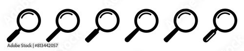 Search icon. Magnifying glass icon, magnifier or loupe sign.