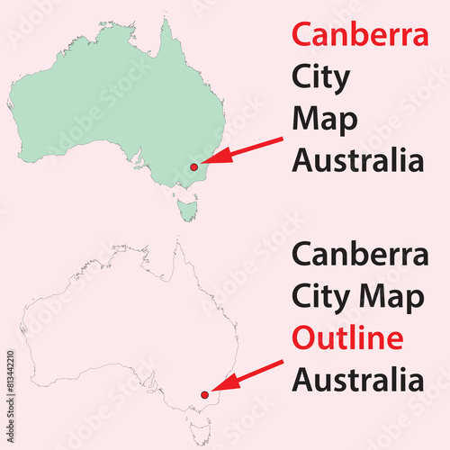 canberra city map of australia, vector,map, outline, political , road, tourist, city, metro, railway, physical, satellite  Map vector