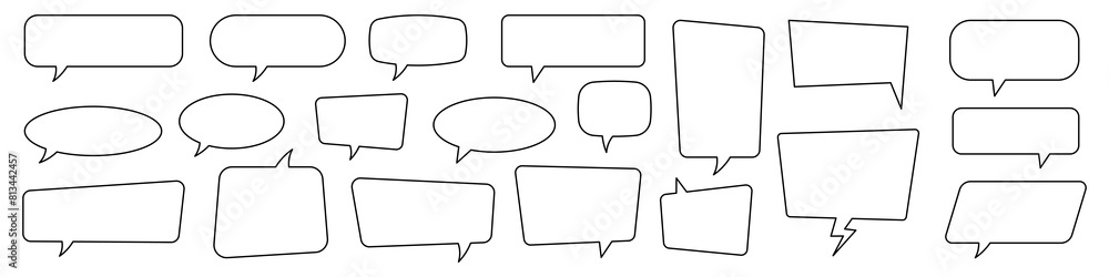 Fototapeta premium Speech bubble, speech balloon, chat bubble line art icon for apps and websites.