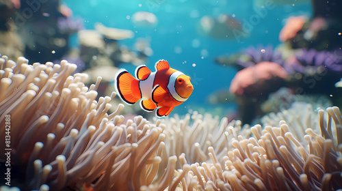Brightly colored clownfish