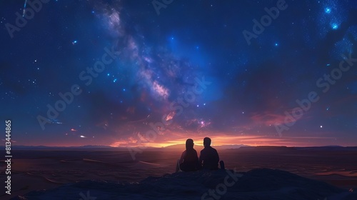 94 Stargazing in the desert during a couple s anniversary trip, intimate moments under the vast night sky