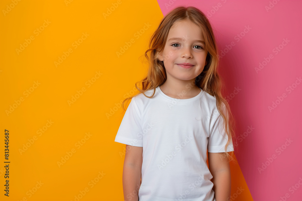 A young girl is wearing a white shirt A young girl is wearing a white shirt