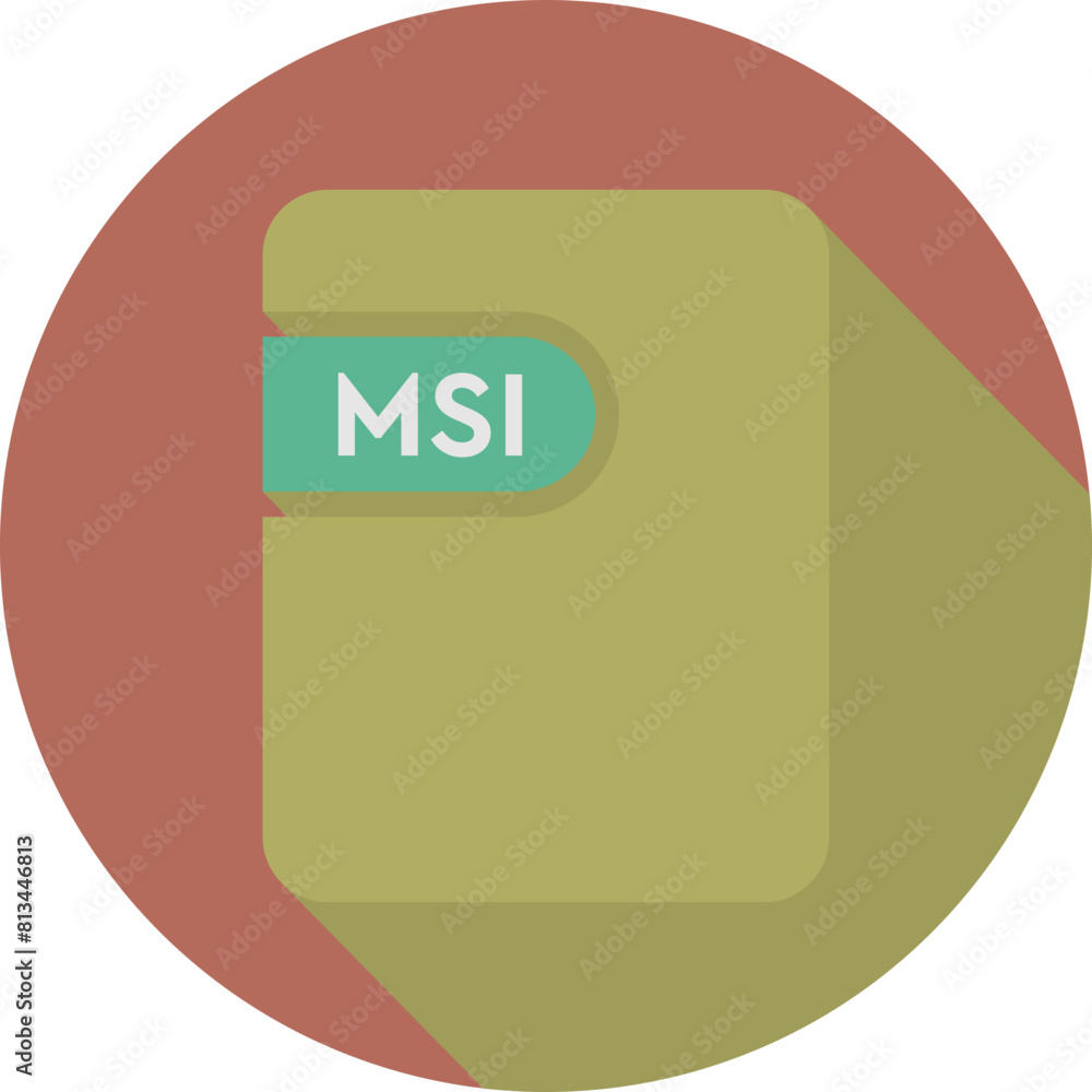 MSI File icon Jelly Bean and Brick Red color in circular shape MSI File icon Jelly Bean and Brick Red color in circular shape