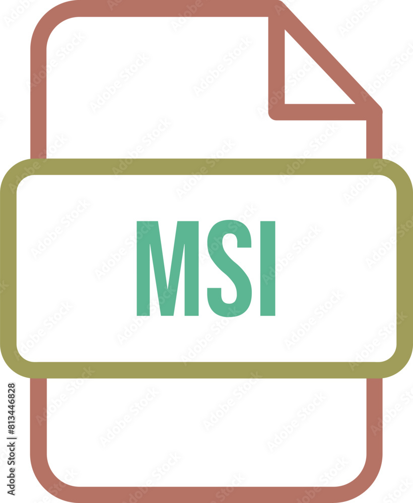 Obraz premium MSI File icon with bold outline
