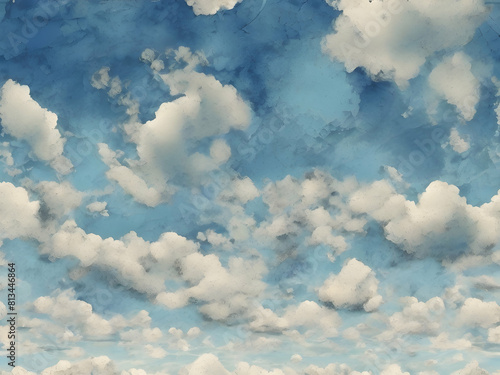 blue sky with clouds sky  cloud  blue  clouds  nature  white  Ai generated 