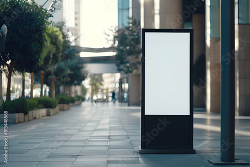 Display blank clean screen or signboard mockup for offers or advertisement in public area