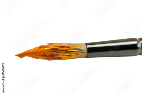 Close Up of a Brush With a Yellow Tip