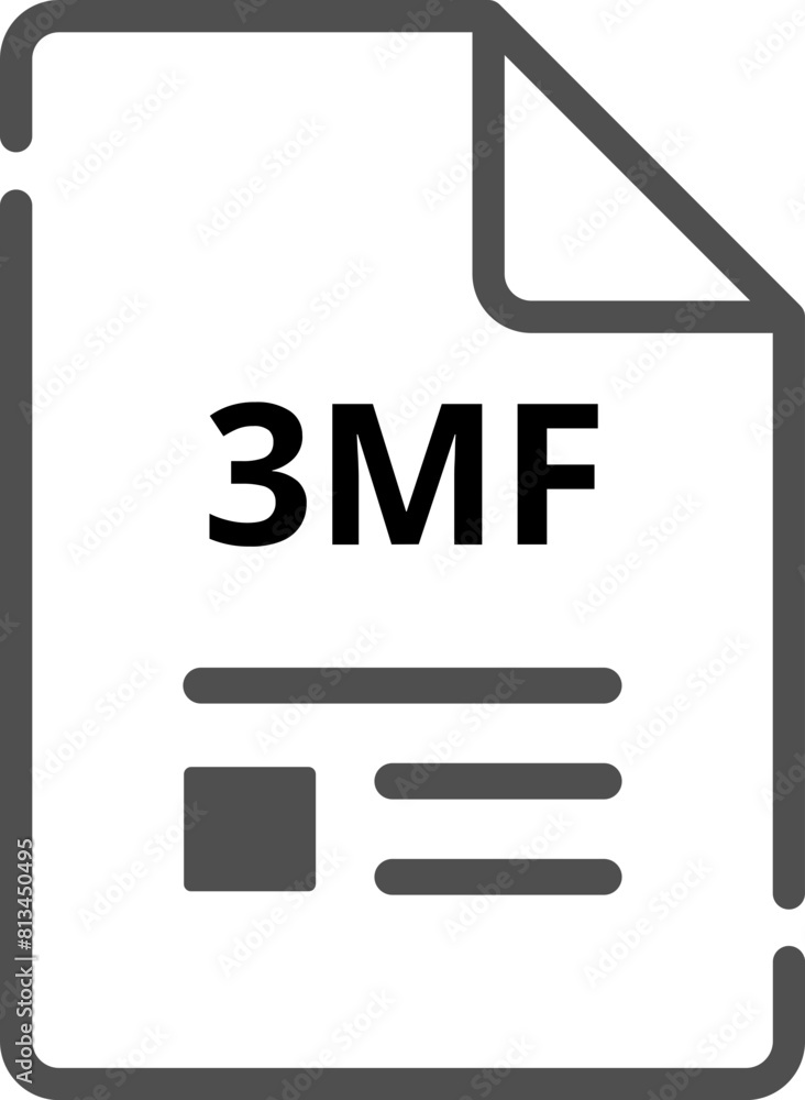 3MF file Icon minimal outline with symbols 3MF file Icon minimal outline with symbols