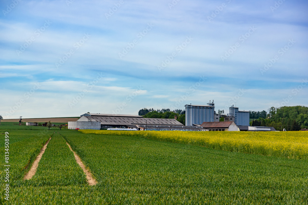 European countryside landscape. Farm and fields. Rural scenery, farmland European countryside landscape. Farm and fields. Rural scenery, farmland