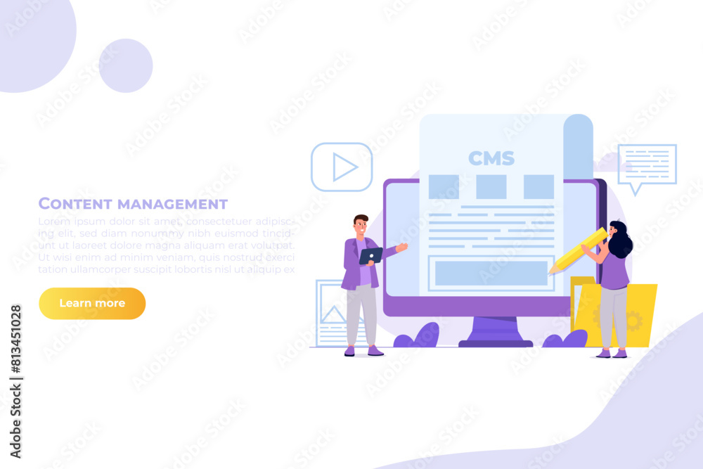 CMS, Content management concept. Vector illustration. CMS, Content management concept. Vector illustration.