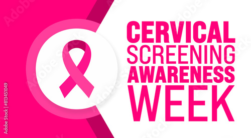 June is Cervical Screening Awareness Week background template. Holiday concept. use to background, banner, placard, card, and poster design template.