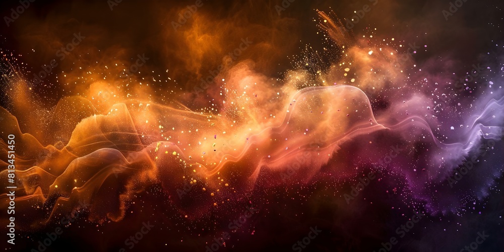 Vibrant Holi celebration with colorful powder being thrown in the air. Concept Holi Festival, Colorful Powder, Joyful Expressions, Vibrant Celebrations Vibrant Holi celebration with colorful powder being thrown in the air. Concept Holi Festival, Colorful Powder, Joyful Expressions, Vibrant Celebrations