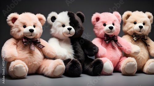 two teddy bears on a black background © Kashwat