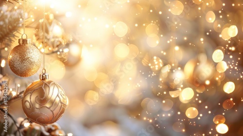 Golden Holiday Glow:  a warm and inviting Christmas background with a golden glow