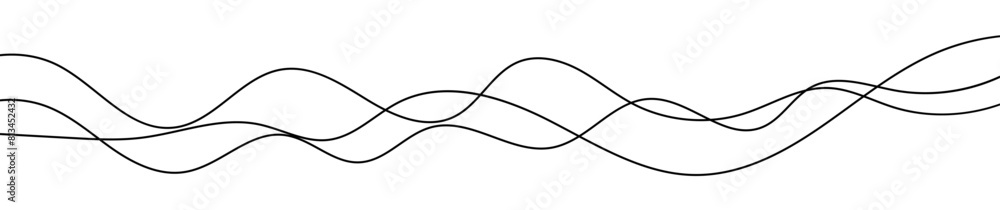 Obraz premium Thin curved wavy lines