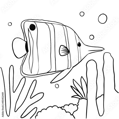 Copperband Butterfly Fish Coloring Page photo