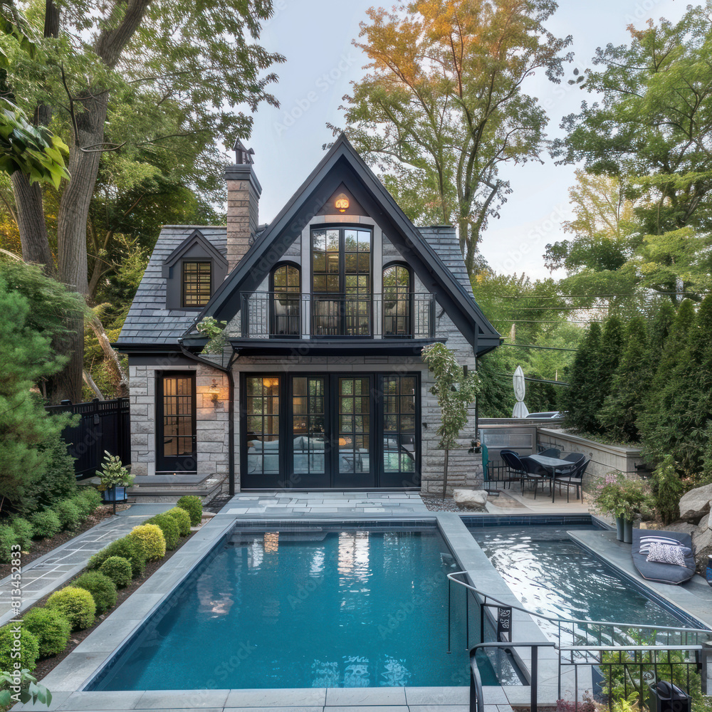 Tiny two floor timber frame house with single front Tiny two floor timber frame house with single front