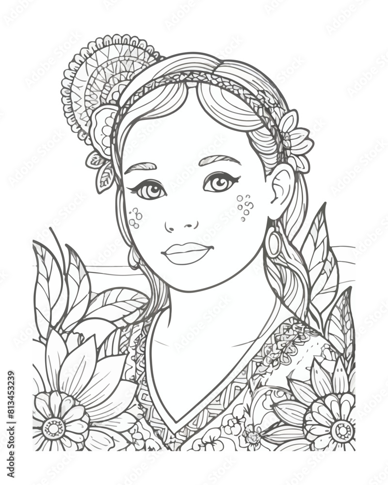Women's Face Coloring Page Women's Face Coloring Page