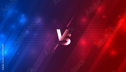 blue and red modern versus background for battle war and fight photo