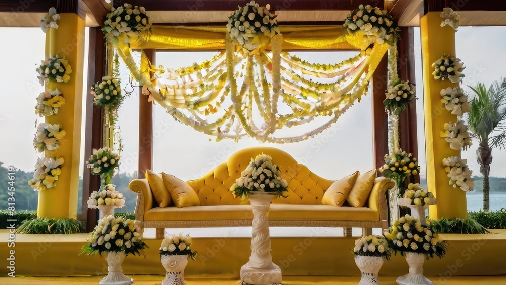Romantic and whimsical yellow wedding stage decor inspirations