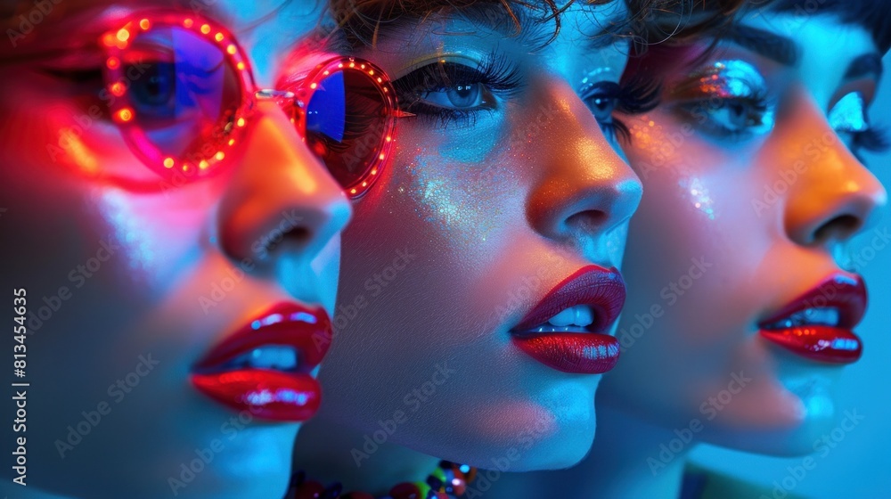 Obraz premium Collaborate with makeup artists and stylists to create avant-garde looks that complement the modern aesthetic of the backdrop