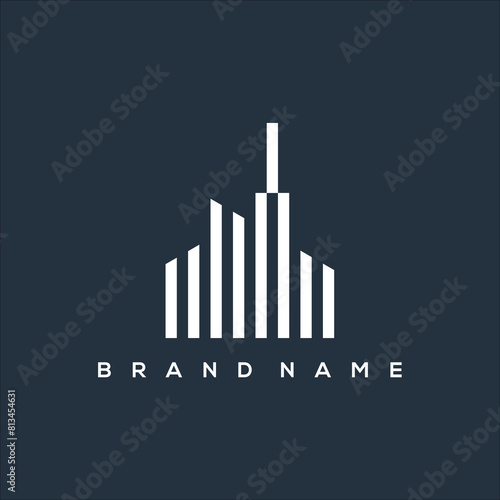 vertical line city vector logo