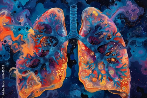 abstract background in colors and patterns for Love Your Lungs Week  photo