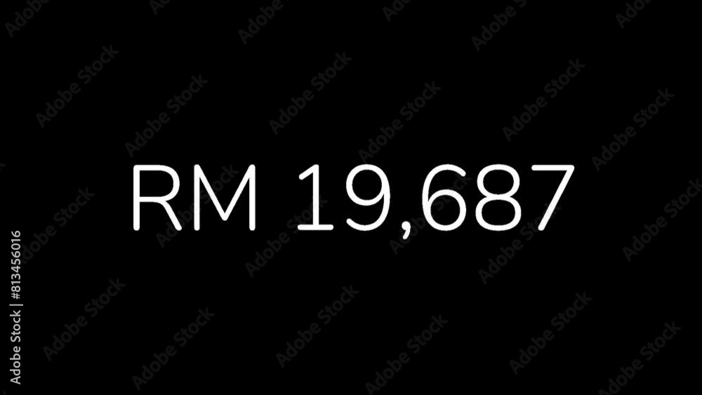 Malaysian Ringgit Amount Counting from 0 to 1 Million in 60 Seconds Animation. HD Resolution Animation. Minimalist Style with Transparent Background. Alpha Channel Included. Malaysian Ringgit Amount Counting from 0 to 1 Million in 60 Seconds Animation. HD Resolution Animation. Minimalist Style with Transparent Background. Alpha Channel Included.