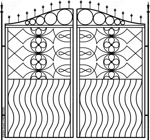 Wrought Iron Gate, Ornamental Design