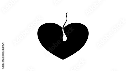 In vitro fertilization emblem,  black isolated silhouette