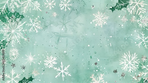 Merry Minty Magic  a lively holiday background in shades of mint green  with airy accents of silver and white