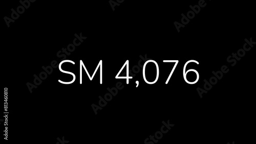 Tajikistani Somoni Amount Counting from 0 to 1 Million in 60 Seconds Animation. HD Resolution Animation. Minimalist Style with Transparent Background. Alpha Channel Included. photo