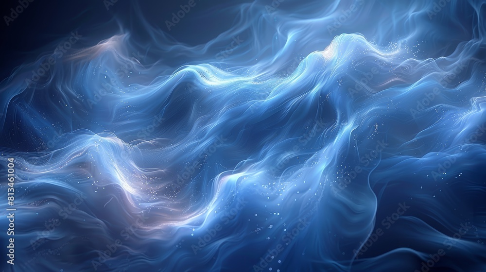 Fototapeta premium Abstract image with blue dynamic swirling lines.