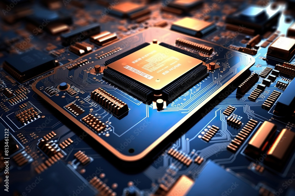 Generative ai on theme of beautiful surface microchip for design natural abstract background Generative ai on theme of beautiful surface microchip for design natural abstract background