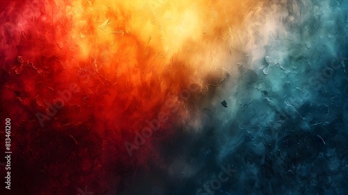 Intense Grunge Abstract Background with Vibrant Splash of Colors and Dynamic Fluid Textures Evoking Emotion and Imagination © prasong.