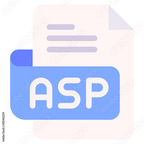 Vector Icon asp, file type, file format, file extension, document