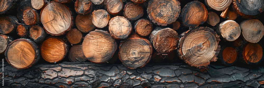 Detailed Texture of Aged Logs in Monochrome Detailed Texture of Aged Logs in Monochrome