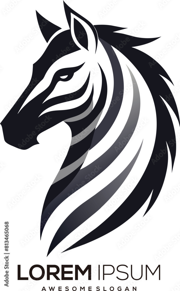 a minimalist Zebra logo vector art illustration with a Zebra icon logo a minimalist Zebra logo vector art illustration with a Zebra icon logo