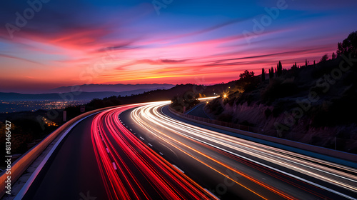 Long exposure photo of highway