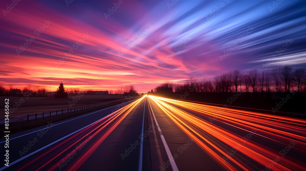 Long exposure photo of highway Long exposure photo of highway